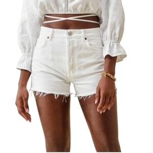 Reformation - Dixie High Rise White Jean Shorts Sz 27